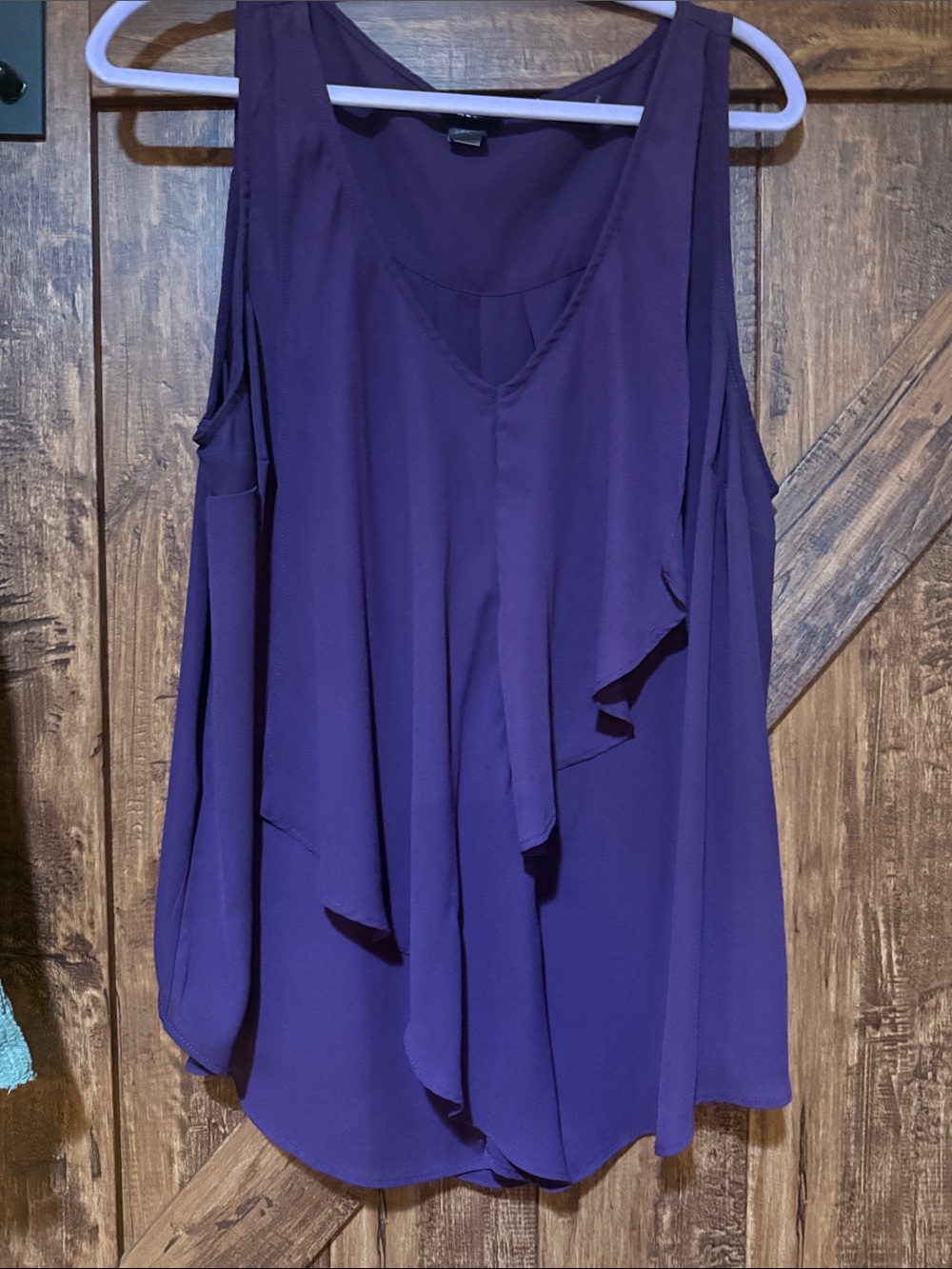 torrid Purple Ruffle Cold-Shoulder Camisole